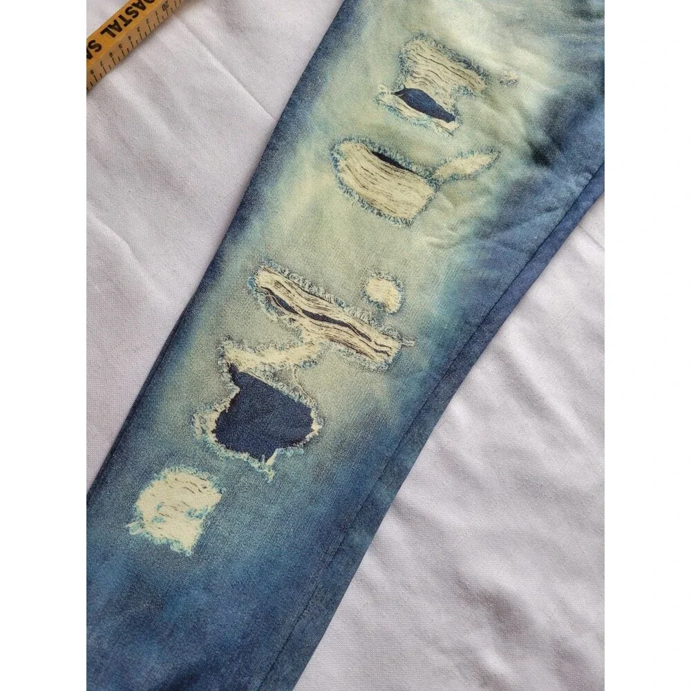 Guess Vintage Women's Lounge Jeans Fleece Jogger Pants SZ L Blue & Pockets
